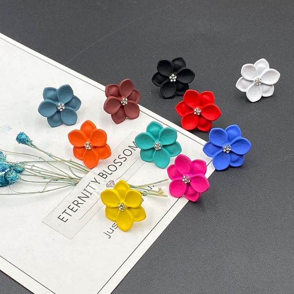 

12colors blooming lotus flower stud earrings with rhinestone bud trendy plant earrings fashion bridal wedding jewelry, Golden;silver