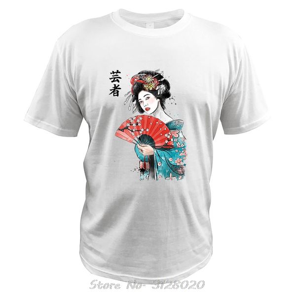 

geisha t-shirts japanese style performer artist tees tshirt men cotton short sleeve casual t shirt