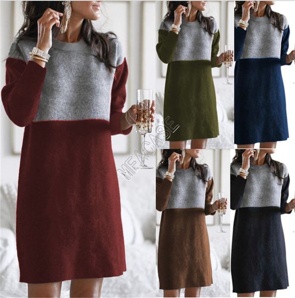 

зима женщины длинного свитер мода платье срощенной юбка сыпучая большая шея длинный рукав платье женщины 5 цвета boutique s-3xl продажа d826, White