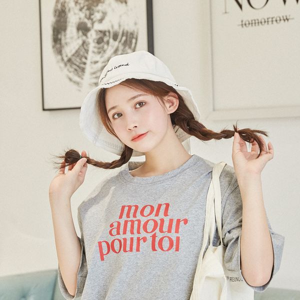 

bucket hat women's korean-style summer college style sun-resistant literature and art hipster students sun hat fashion, Blue;gray