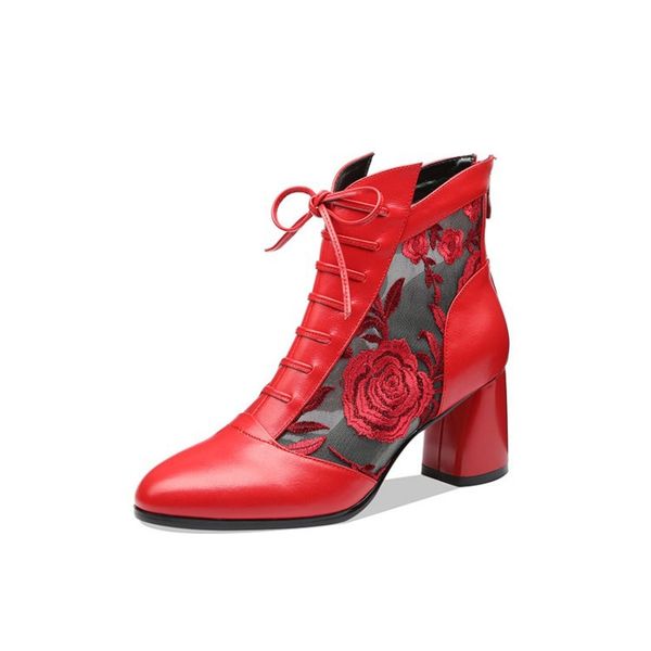

women's high-heeled sandals heels single shoes boots woman summer shoes embroidery flower for female sandals, Black