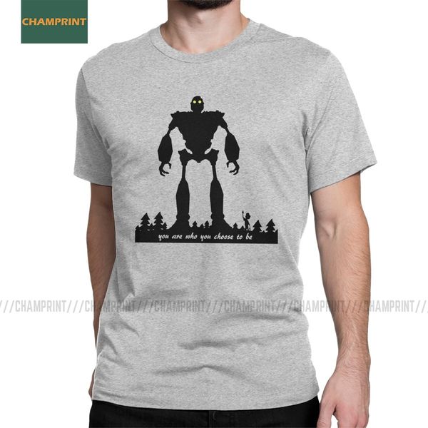 

vintage iron giant choose who you are t-shirts men cotton t shirts robot animation cartoon hogarth hero short sleeve tee shirt