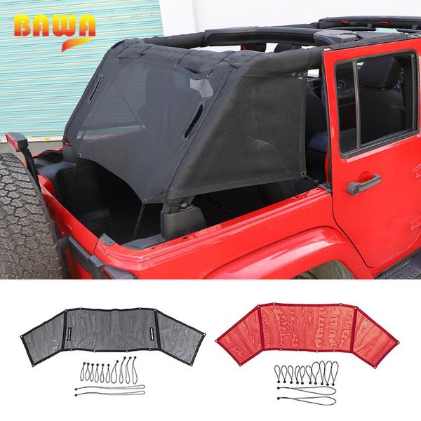 

bawa car trunk sunshade mesh cover for wrangler jk 2007-2020 4 doors anti uv sun protect insulation net accessories