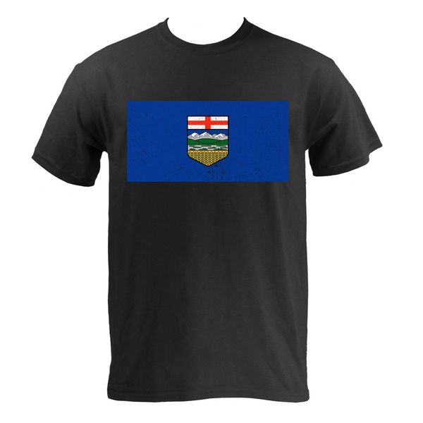

alberta provincial flag - basic cotton distressed flag print t-shirt