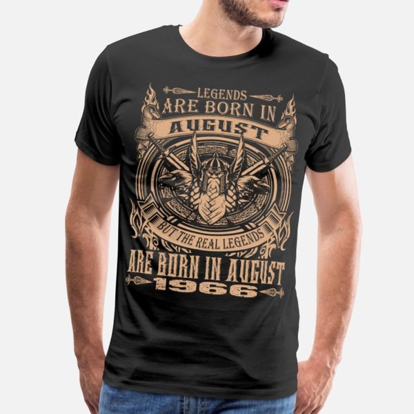 

are born in august 1966 t shirt men customized tee shirt round collar slim cute comfortable spring autumn slim shirt