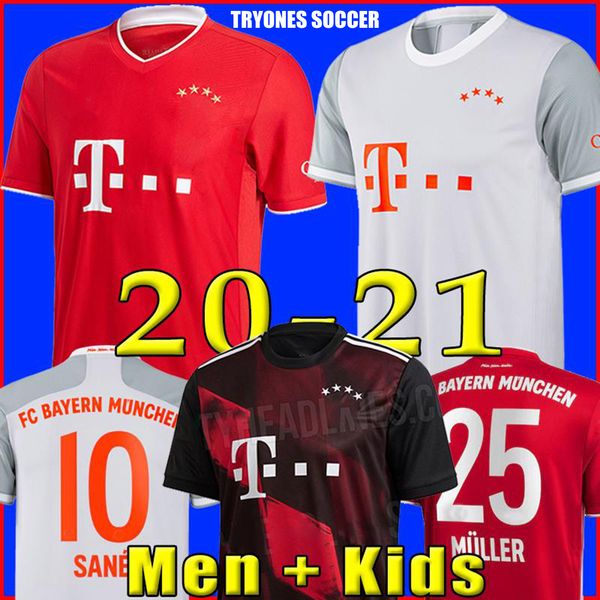 

bayern munich 20 21 sane coutinho soccer jersey lewandowski hernandez nianzou muller football shirt men + kids set 120th munchen 2020 2021, Black;yellow