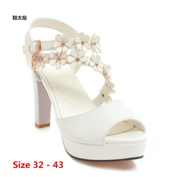 

gladiator sandals women high heels platform pumps high heel shoes women's sandals waterproof small big size 32 - 43, Black