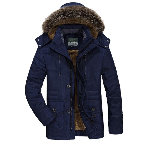 

men winter coats jackets warm windproof thicken with detachable hood for outdoor edf88, Blue;black