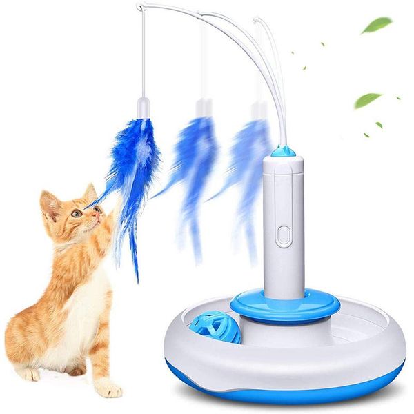 

cat interactive kitten game playing rotating pet teaser toys funny electric accessories interactive rotating pet cute puzzle gift