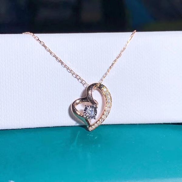 

aeaw sell like 18k yellow gold class lady fashion heart diamond pendant necklace for women, Silver