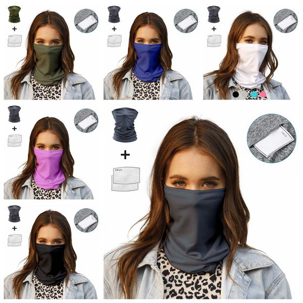 

outdoor cycling dust sun protection face mouth cover camping hiking magic scarf with mask filter headwear bicycle bandana cca12099 60pcs, Black