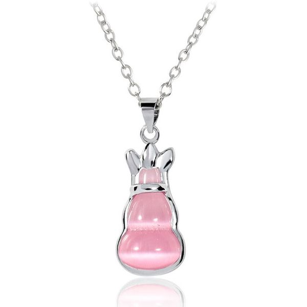 

wholesale 10 pcs silver plated gourd shape pendant many colors cat eye stone necklace fashion jewelry