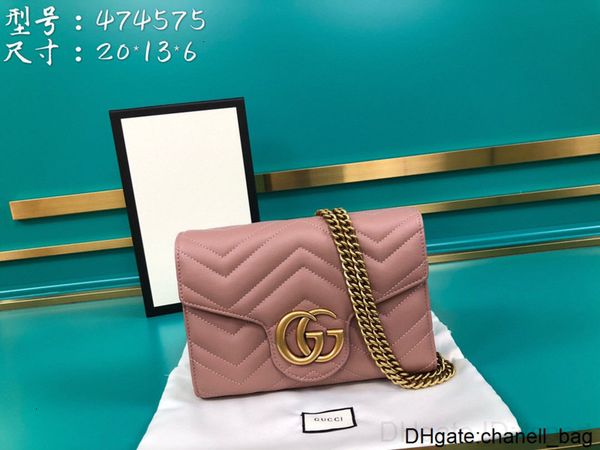 

new women's one-shoulder 7a high-end custom quality diagonal cross bag fashion trend leisure style gold metal accessories with long sho