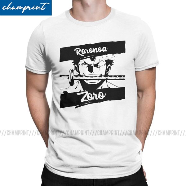 

men roronoa zoro the greatest swordsman t shirt one piece manga clothing creative round collar tee shirt printed t-shirts