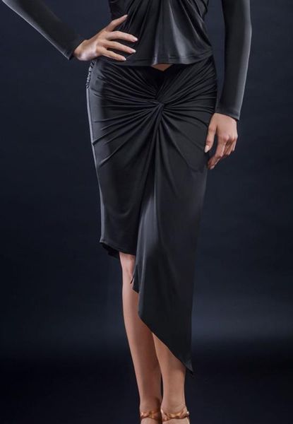 

2020 ballroom dancing skirts practice black blue red pleated skirt women latin dance skirt fringed robes dance dress, Black;red