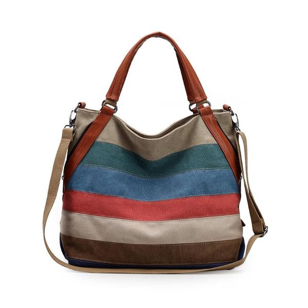 

molave handbags panelled bags for women 2020 fashion ladies canvas handbag color matching large-capacity bags shoulder pocket429
