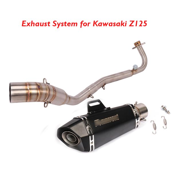

motorcycle exhaust system muffler baffle escape pipe header link tube connector section for z125