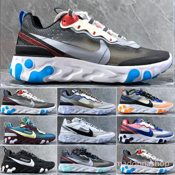 

react element 87 running shoes for men women white black blue mens trainer breathable fashion casual sneakers m5d