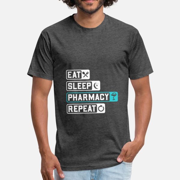 

eat sleep pharmacy repeat pharmacist technician t shirt men customized short sleeve round neck family interesting comfortable summer shirt