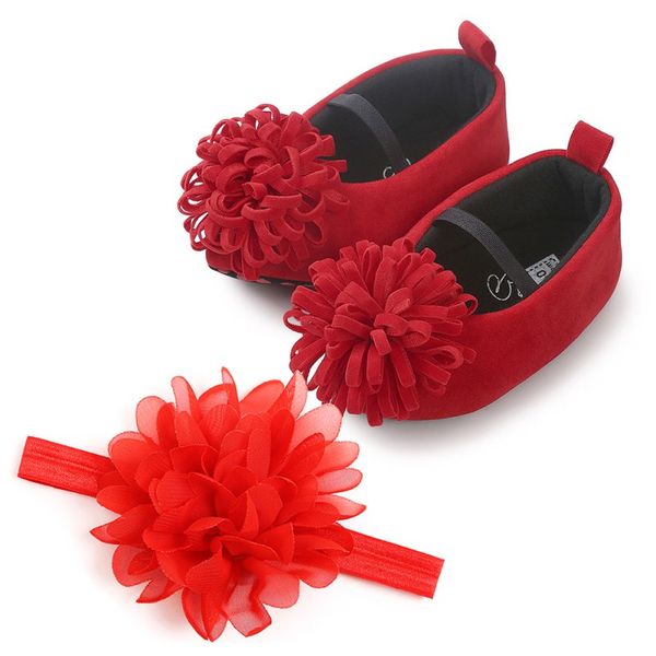 

fashion baby girl shoes flower princess soft shoes lovely headwear headband set