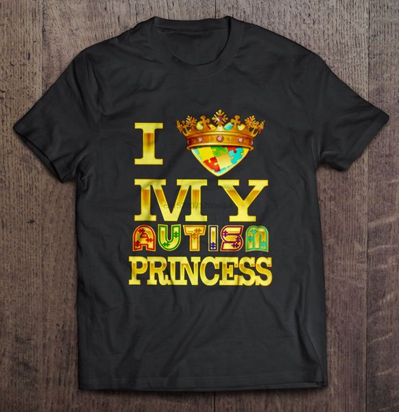 

мужчины футболка i love my аутизм princess женщины футболка