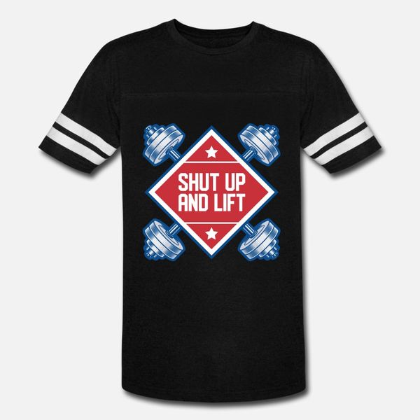 

shut up and lift workout gym strength weightlifting design t shirt men designs tee shirt crew neck trend anti-wrinkle funny casual shirt