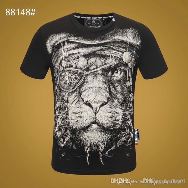 

20fw women mens designer t shirts luxury phillip plain t shirt summer homme off monc white skull superme tee hoodie tracksuits0262, White;black