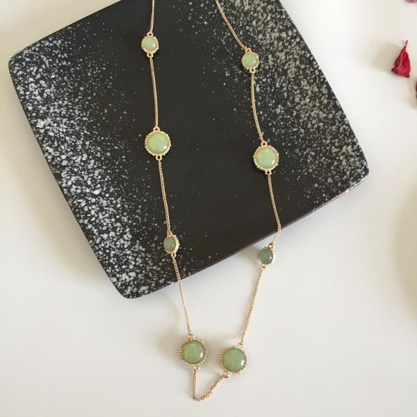 

chain necklace for women gold color chain necklace pendant on neck bohemian sweater women jewelry wholesale, Silver