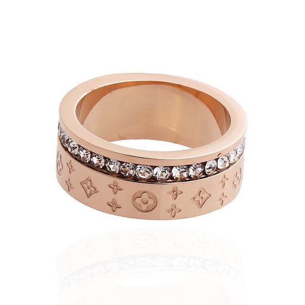 

2020 designer gold stainless steel love ring with crystal for woman jewelry rings men wedding promise rings for female women gift engagement, Silver