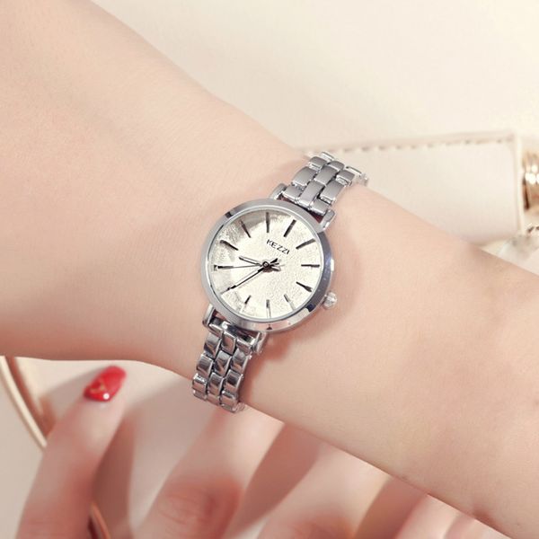 

kezzi stainless steel bracelet watch woman color dial waterproof quartz wristwatches casual fashion dress watches montre femme, Slivery;brown