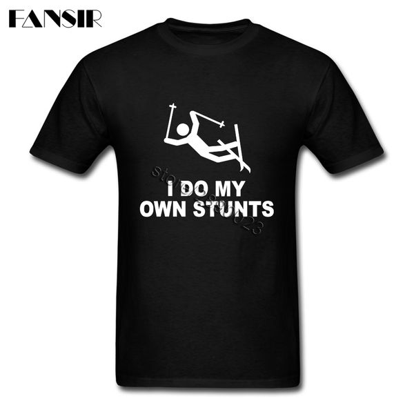 

i do my own stunts skiings tees shirt fashion men t-shirts short sleeved pure cotton o neck t-shirt for teenage