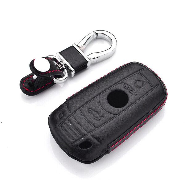 

for bmw 1 3 5 series 2 button holder leather remote fob bag car key cover case car accessories key buckle