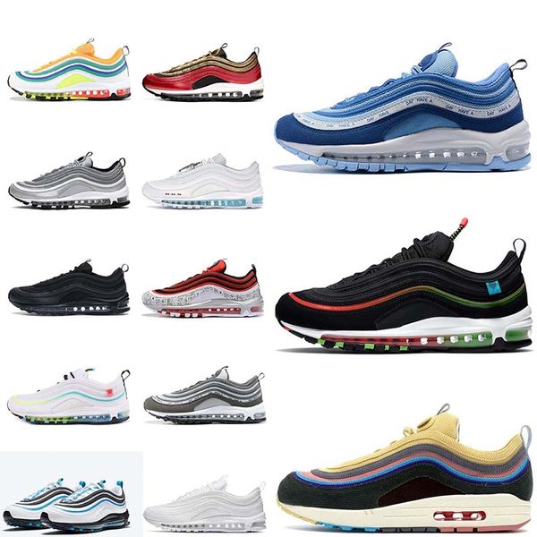 

мужчины 97s кроссовки mschf х inri иисус лазерный синий mens womens воздуха максимум airmax открытых тренажёры спорт кроссовки размер 36-45