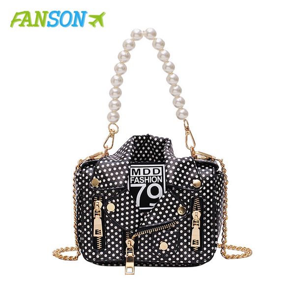 

fanson дизайнер женщины сумка сумки dot мини сумка леди плечо сумка pearl ручка цепь crossbody сумка sac a главного femme de marque