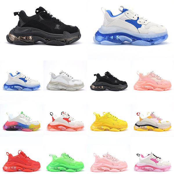 

triple s outdoor shoes clear bubble midsole triple black white green red men women sneakers platform mens trainers size 36-45