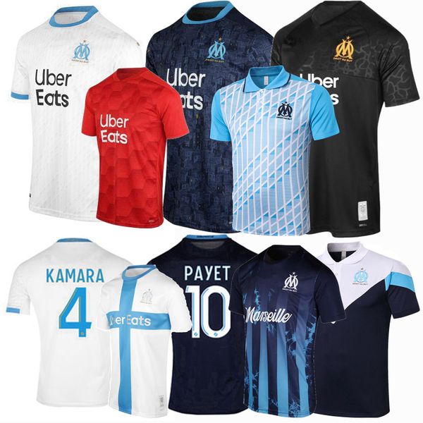 

2019 2020 2021 marseille soccer jerseys thauvin .gustavo payet 120th anniversary marseille 20 21 football training polo shirt 4xl, Black;yellow