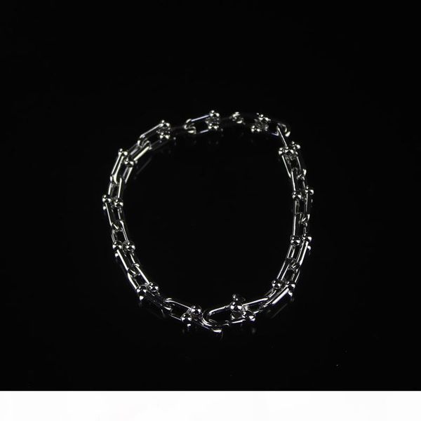 

women titanium 14k gold bracelets luxury u design punk hardwear series bracelet womens party bracelets valentines day charms gift fine jewel, Golden;silver