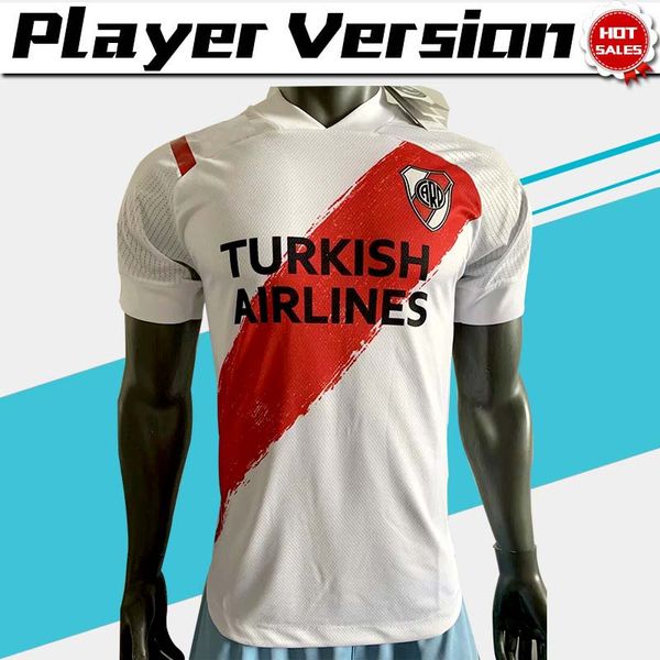 

player version river plate soccer jerseys home white 2021 men argentina league soccer shirt customized football uniform, Black;yellow