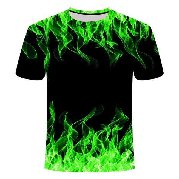 

new blue flame quality 3d print shirts kawaii hippie graphic men clothing
