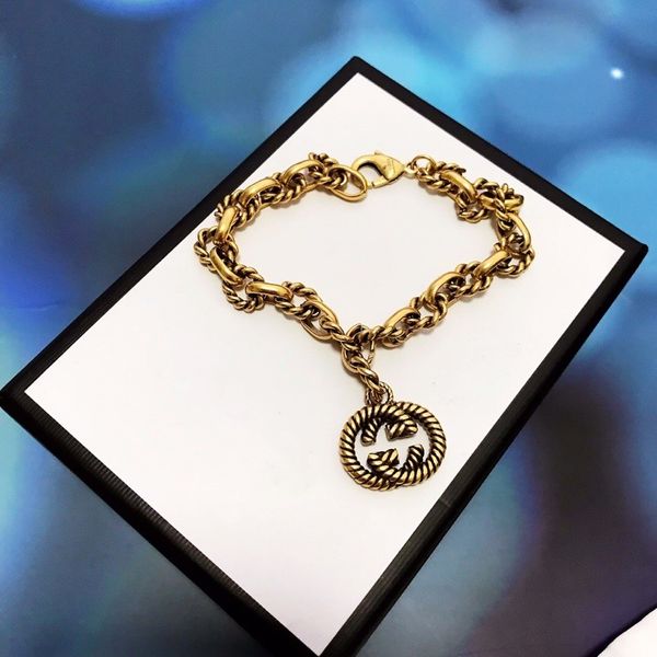 

europe and the united states new selling retro alphabet electroplating designer bracelet luxury designer jewelry women bracelet, Golden;silver