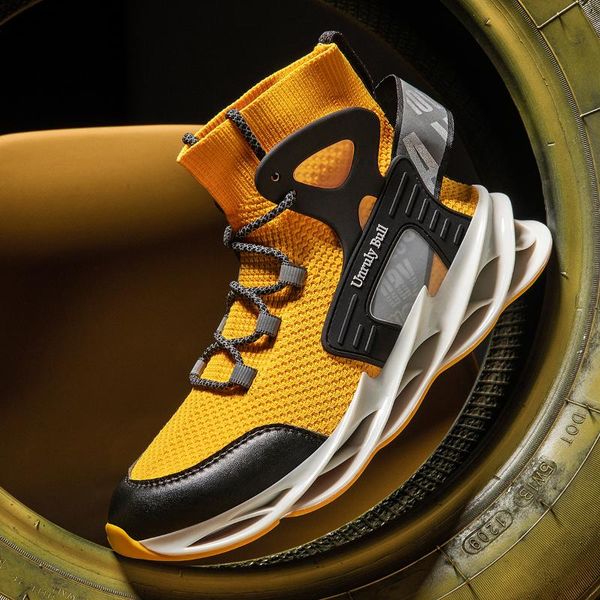 

blade running shoes for men breathable mesh socks sneakers antiskid damping outsole athletic sport shoes training run zapatillas, Black