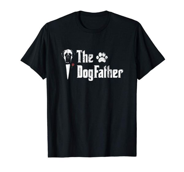 

мужского dogfather английского мастифа собака папа t shirt отец день подарки для мужчин майк 2019 summer мужской o-образный вырез футболка