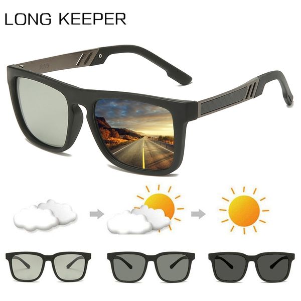 

polarized pchromic tr90 sunglasses men driving chameleon glasses male change color glasses day night vision driver's goggles, White;black