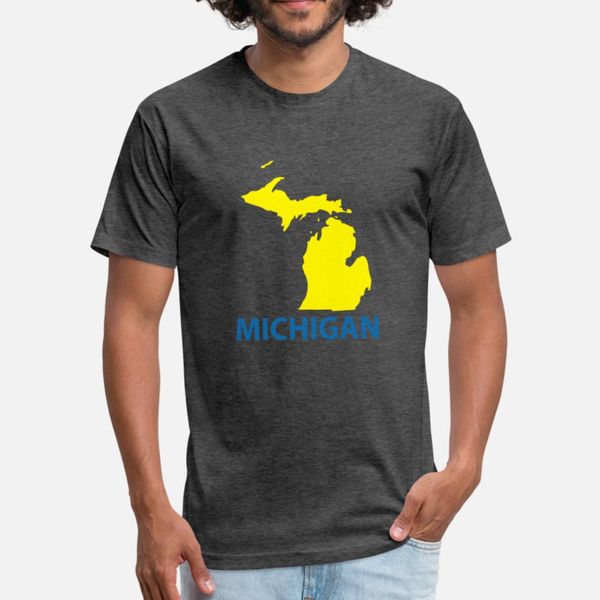 

michigan t shirt men design 100% cotton s-xxxl male fitness basic summer style leisure shirt