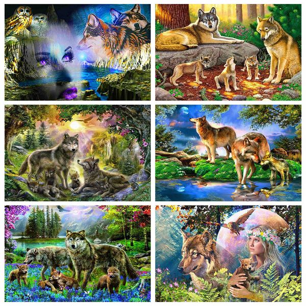 

evershine 5d diy diamond painting wolf full square diamond embroidery animals cross stitch mosaic sale home decor gift