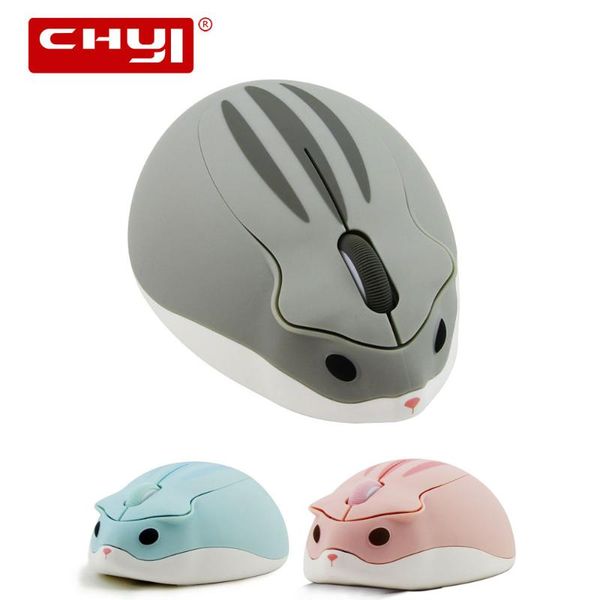 

chuyi 2.4g wireless mouse pink usb optical computer mouse 1200 dpi cute cartoon hamster design mini pc mice for kid girl gift