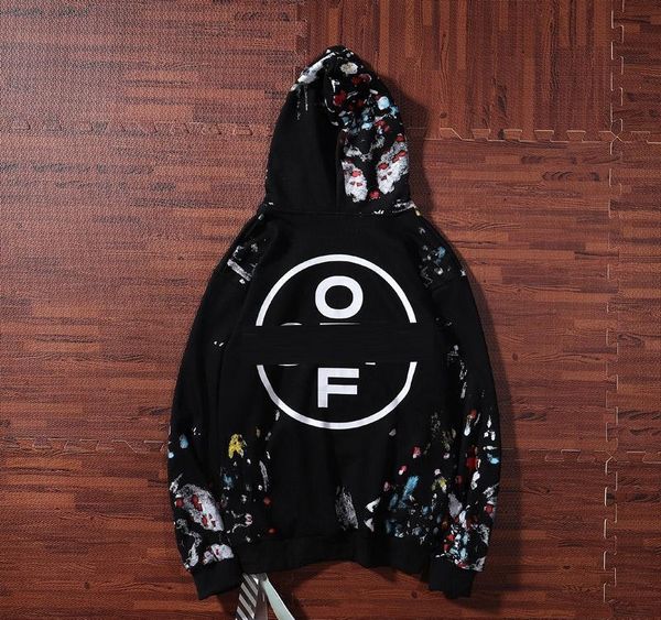 

brand hoodie mens designer hoodies starry ink letter off designer luxury ss brand hoodie white men s selling wholesal053, Black