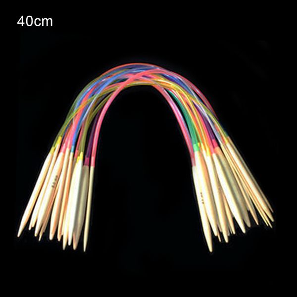 

40-120cm 18pcs multicolor tube circular crochet bamboo knitting needles