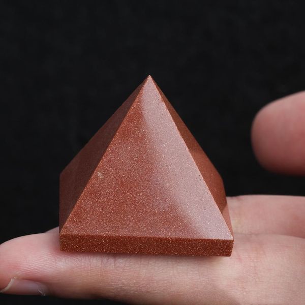 

goldstone pallisandro crystal pyramid reiki nunatak hjt sand quartz natural wholesale nugget decoration 38g healing xhlight zxqpt