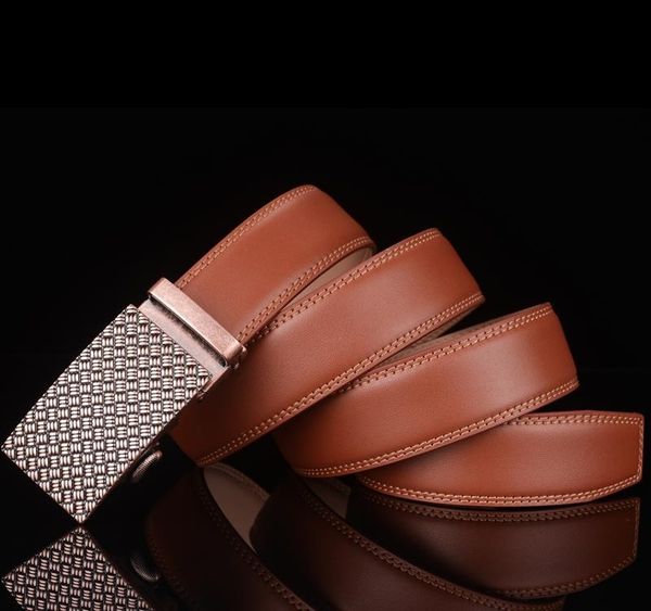 

plyesxale brown belt men 2020 automatic buckle belt leather belts for men casual male strap04, Black;brown